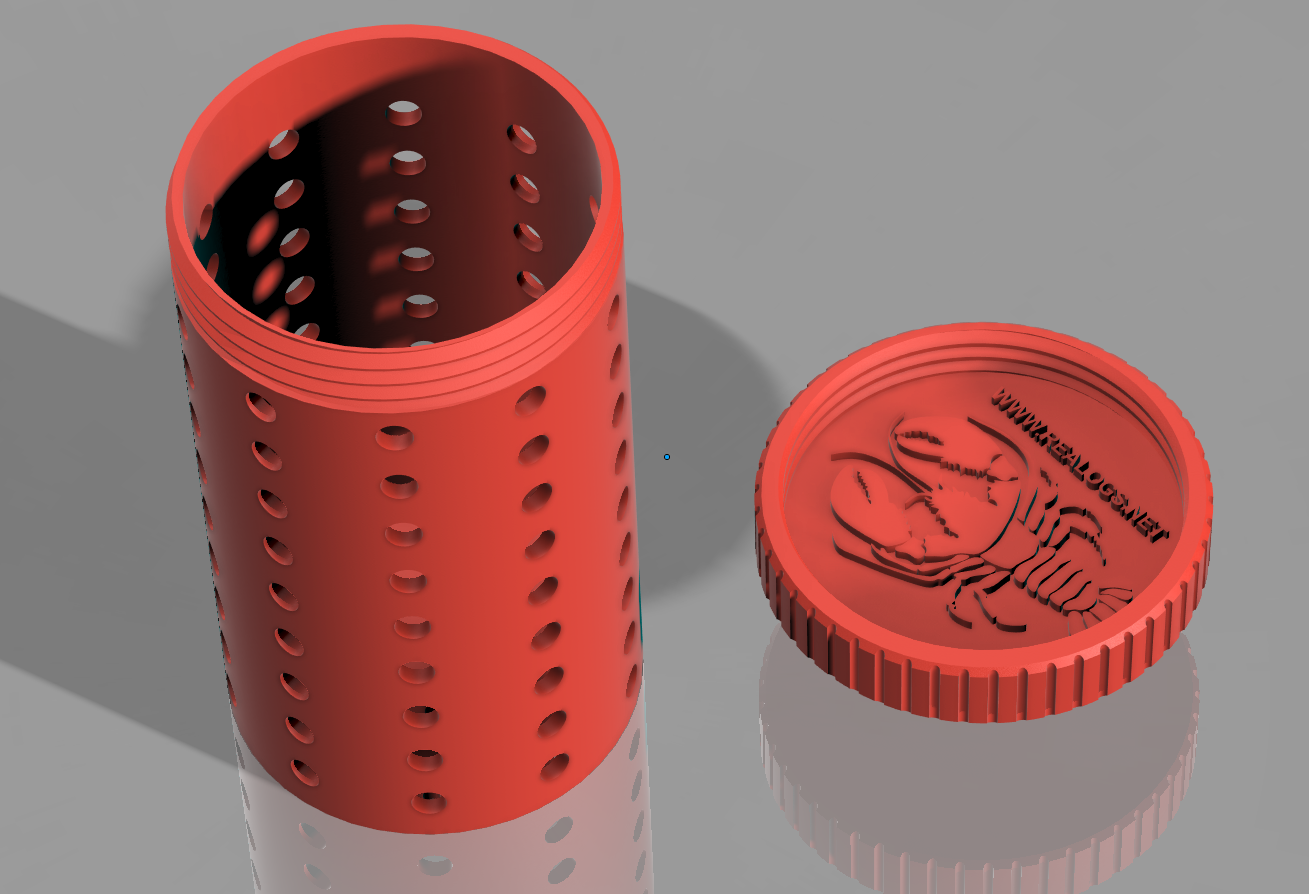 Agnbeholder for hummerteine