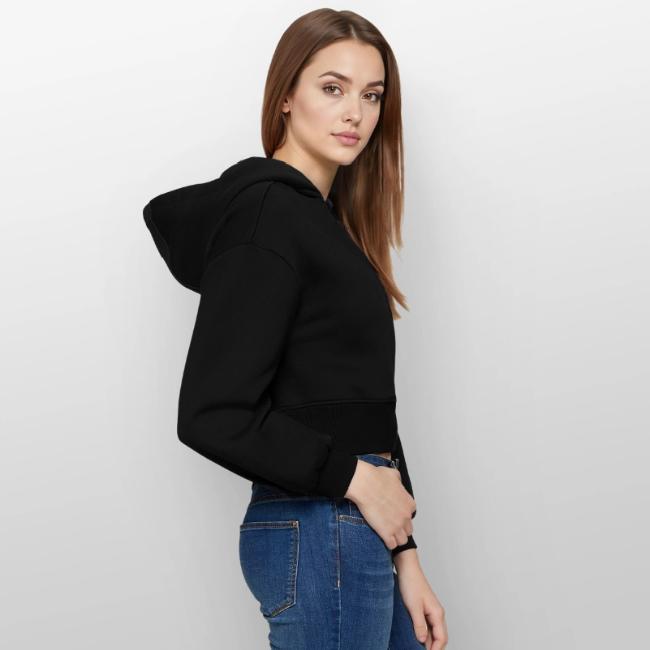 Oversized crop-hettejakke for kvinner