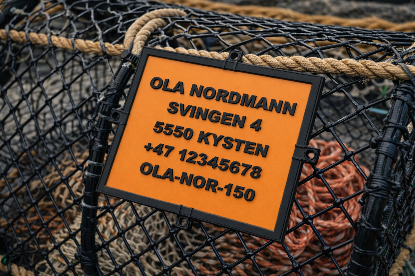 Merkeskilt for fiskeredskap