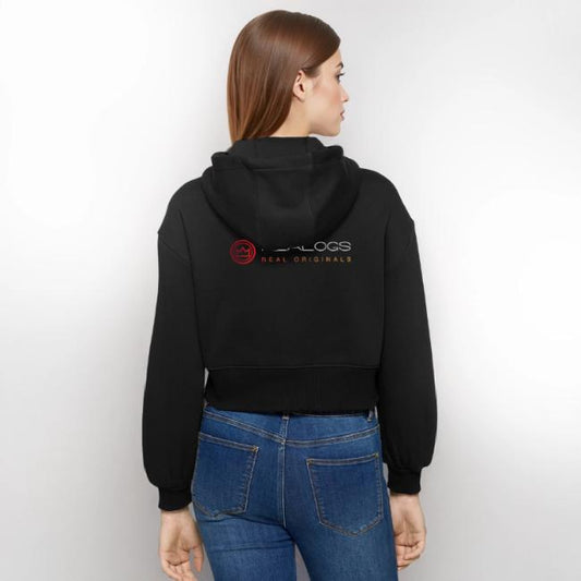 Oversized crop-hettejakke for kvinner